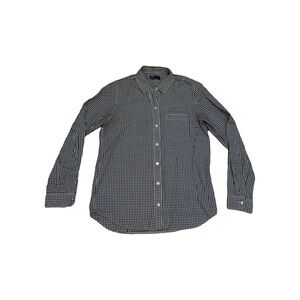 GAP XS Black & White Button up Shirt Top Long sleeve Front pocket GUC
